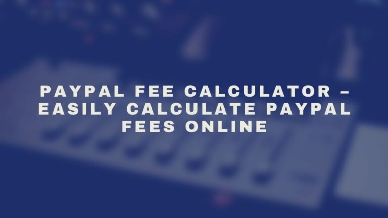 ebay and paypal fees calculator